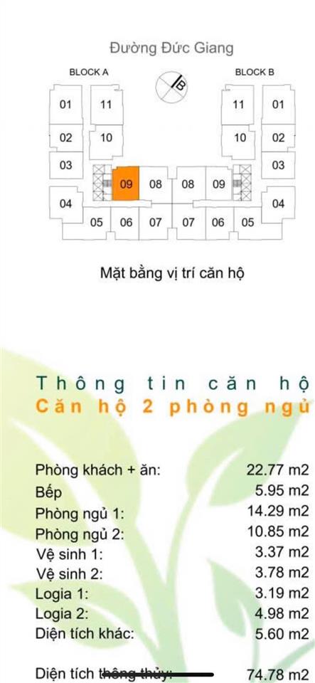 Em cần bán căn chung cư binh minh garden 93 đức giang long biên.