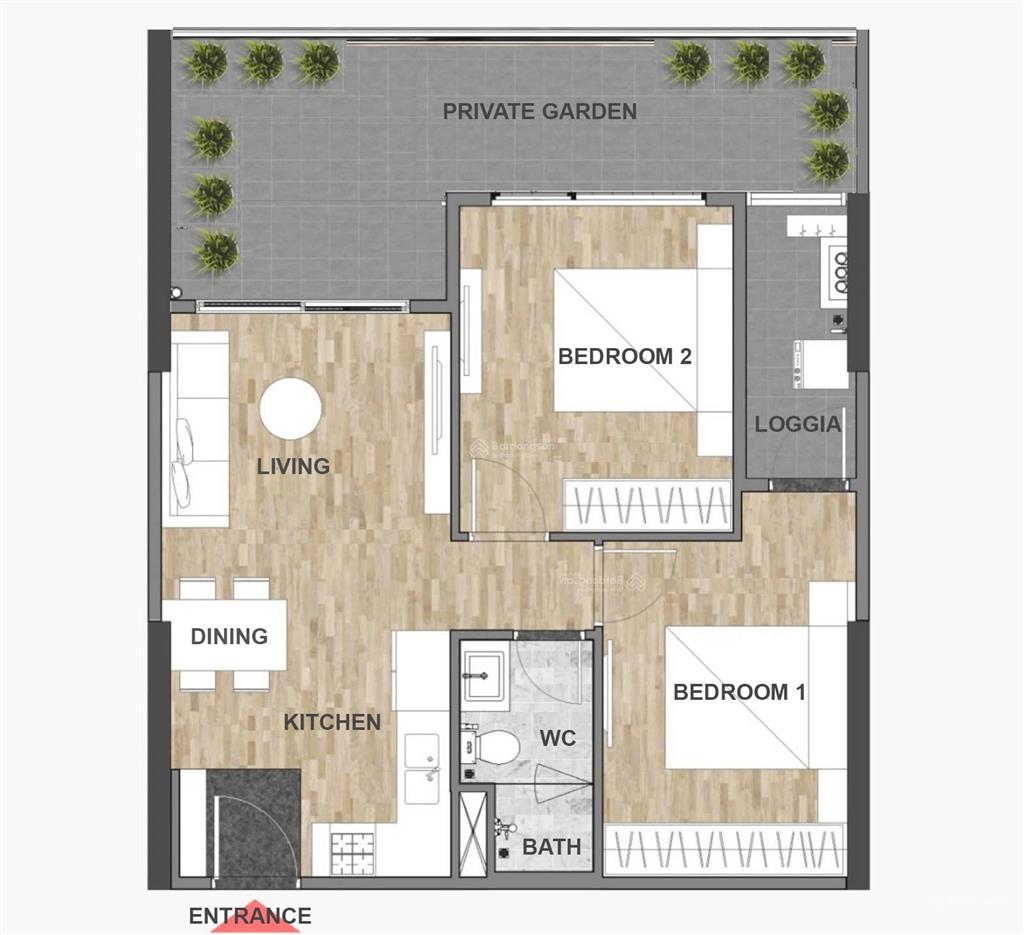 Tiêu đề [hiếm] căn hộ sân vườn riêng 18m2  akari city block ak7  đã có sổ hồng