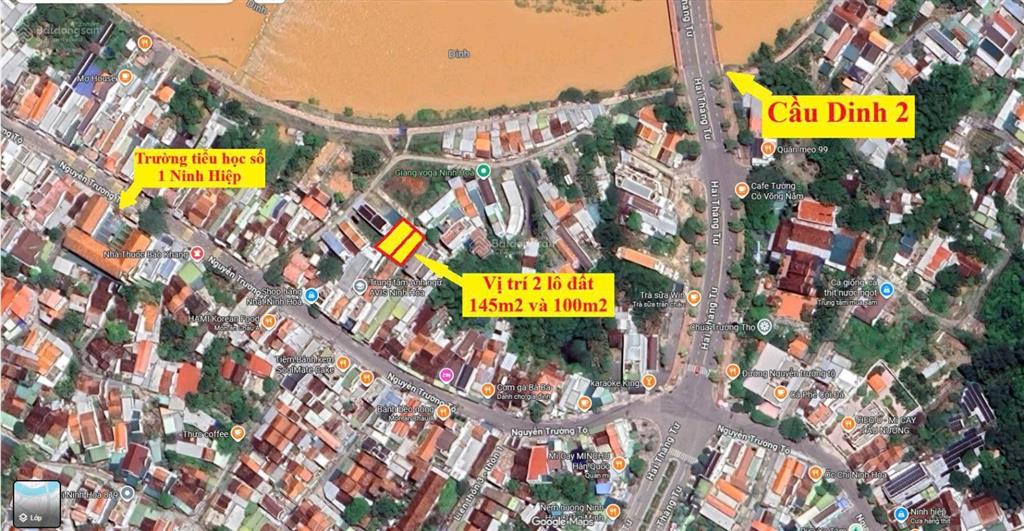 Bán 2 lô đất thổ cư, sổ hồng riêng, tổng diện tích 245m2, đường nguyễn trường tộ