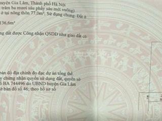 Bán 77 m2 đất tại ngọc động, đa tốn, gia lâm, hà nội giá tốt 70tr/m2