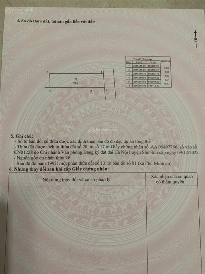 Chính chủ gia đình tôi cần bán mảnh đất thổ cư tại xã nội bài, dt 95m², đường ô tô rộng rãi