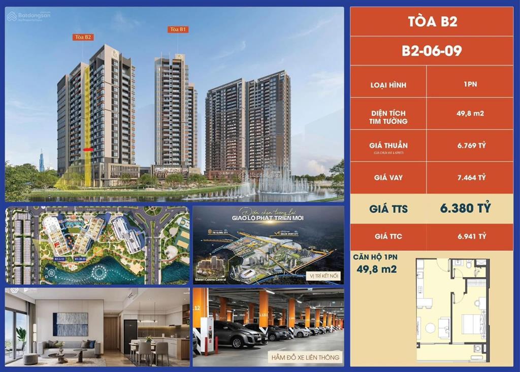 1 căn giá tốt masteri cosmo central view soho, cận kề nhạc nước tại the global city