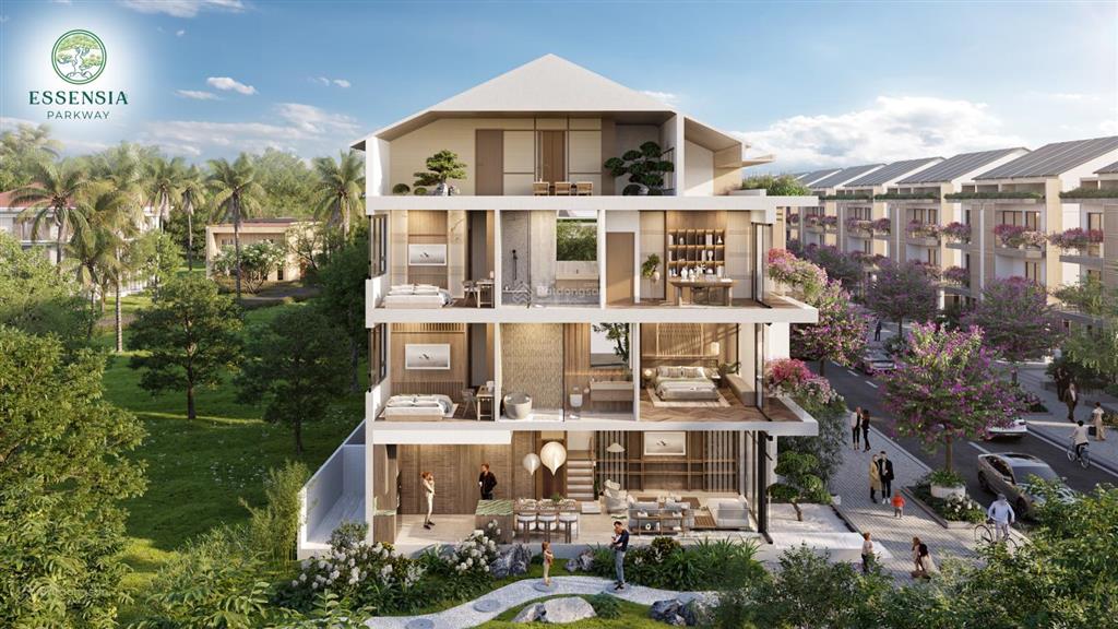 Biệt thự essensia parkway mặt tiền nguyễn hữu thọ, 160m2, 4 tầng,  0767 506 ***