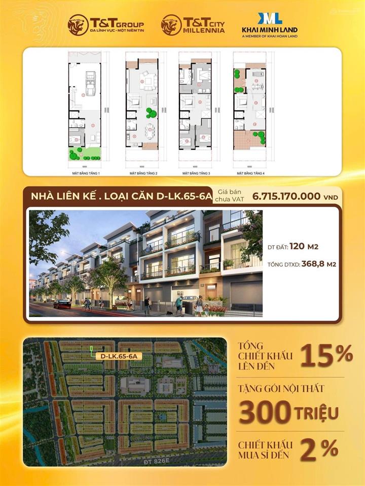 T&t city millennia nhà phố 1 trệt 3 lầu. giá chỉ từ 6 tỷ. nhà mới, giá tốt. nơi ở lý tưởng tiện ích