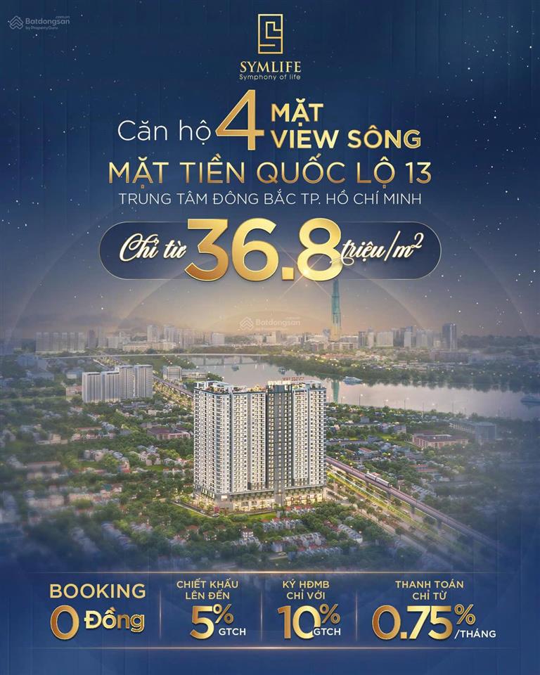 Mua symlife giai đoạn đầu chỉ 2.6 tỷ căn hộ 2pn 2wc 71m2, thanh toán 20%, ngân hàng cho vay max 70%
