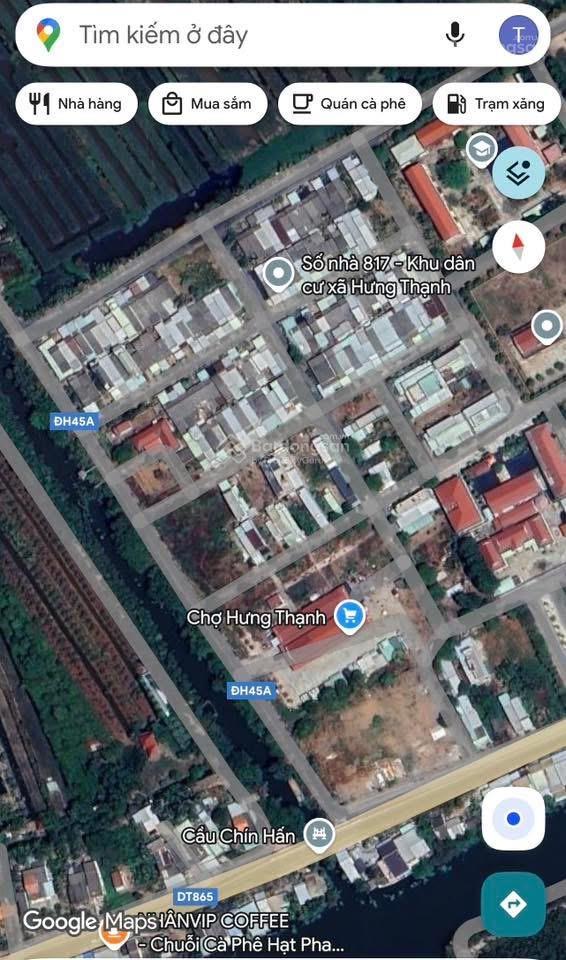 5x38. xây nhà quá ok! cách chợ hưng thạnh 100m. giá 360 triệu