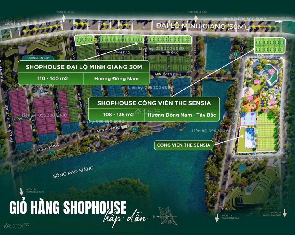 Trực tiếp từ cđt mở bán shophouse 120m2 tại the sensia, 8 tỷ vnd, 4pn, 3wc, 4 tầng, mặt tiền 6.5m