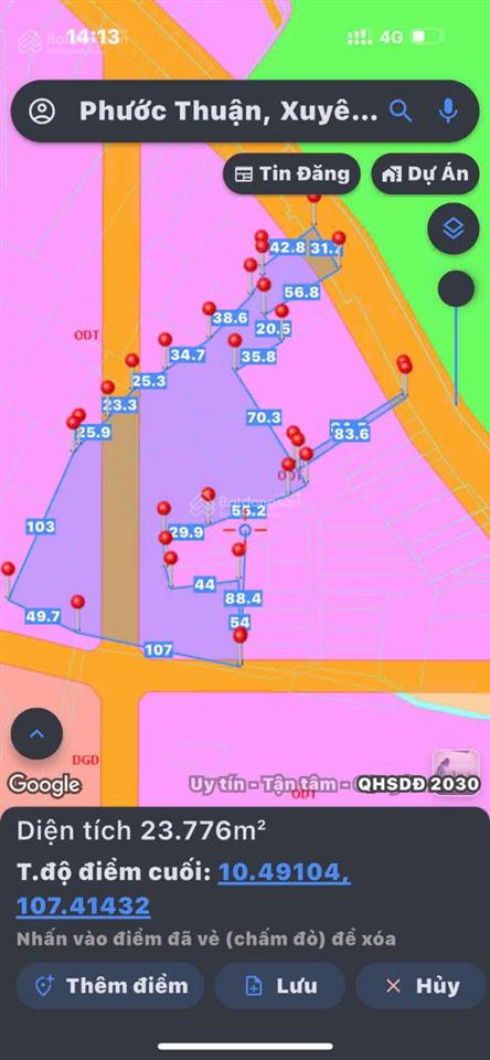 Bán đất xã phước thuận cách hồ tràm 3,5km, mặt tiền tỉnh lộ 998