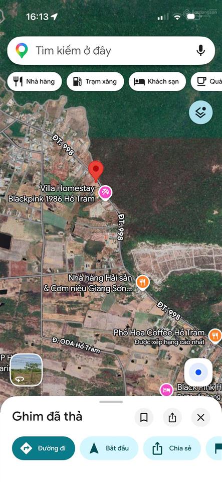 Bán đất xã phước thuận cách hồ tràm 3,5km, mặt tiền tỉnh lộ 998
