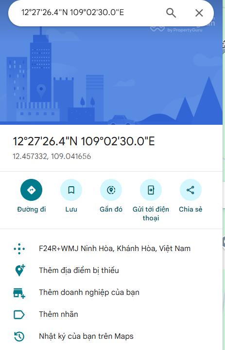 Chính chủ giảm mạnh đất tại ninh hòa, khánh hòa  750 triệu (có tl)  524,7 m2 có 100 m2 thổ cư
