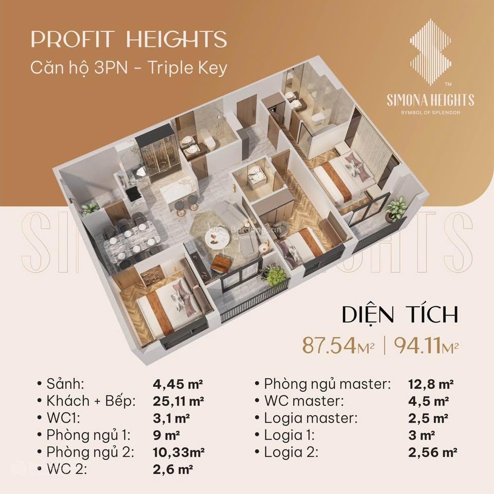 Bán căn 3pn  2wc  3.2 tỷ  simona heights quy nhơn  full nội thất 100% chỉ dọn vào ở, free pql