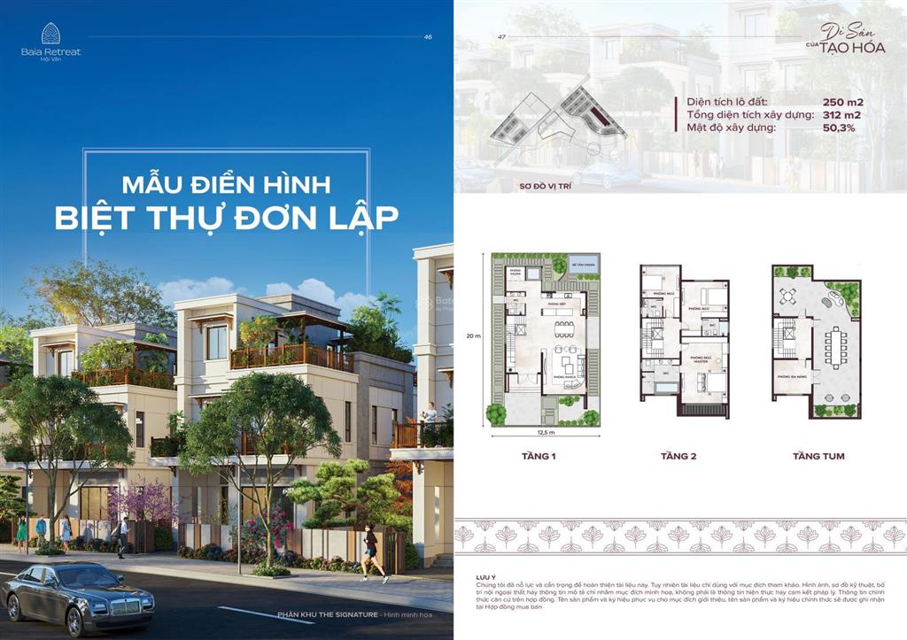 Suất ngoại giao ck 12,5%  3,6 tỷ  baia retreat hội vân khu nghỉ dưỡng suối khoáng nóng tự nhiên