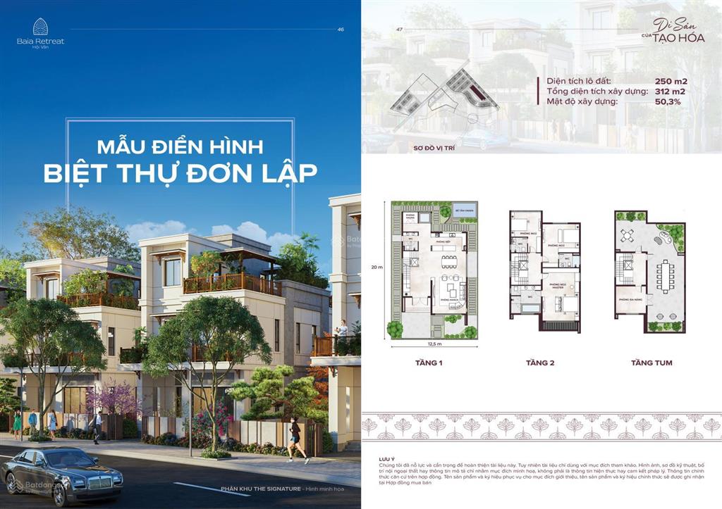 Suất ngoại giao ck 12,5%  3,6 tỷ  baia retreat hội vân khu nghỉ dưỡng suối khoáng nóng tự nhiên