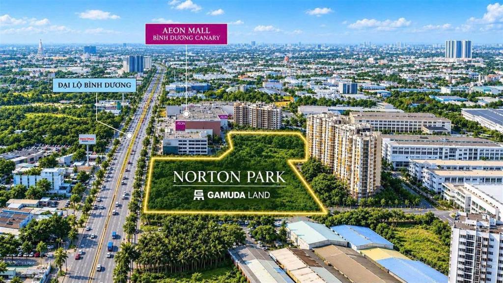 Norton park gamuda land cách siêu thị aeon canary thuận an 3 bước chân
