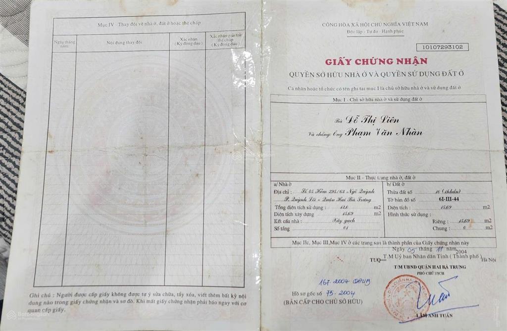 Bán nhà riêng tại số 51 ngõ 76, bạch mai, 3 tỷ, 16m2, 2pn + 1wc, sổ đỏ chính chủ