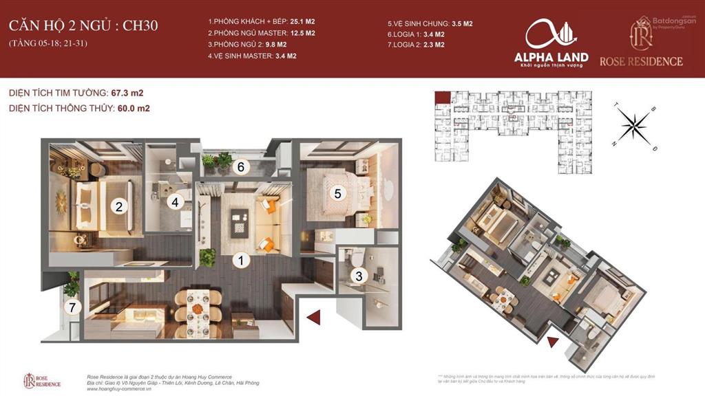 Bán cc đẹp xuất sắc tại võ nguyên giáp, 3 tỷ, 60m2, 2pn, 2wc, hải phòng