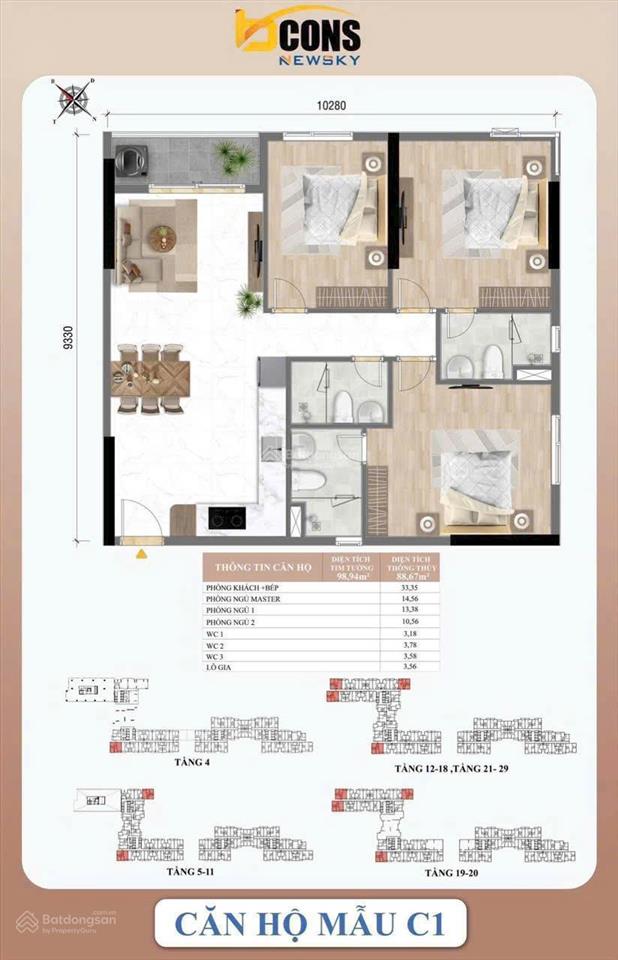 Căn góc 3pn  3wc đẹp nhất dự án  ưu đãi hiếm có