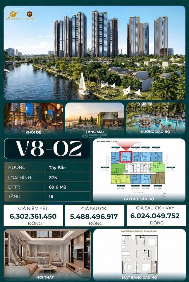 Sunshine sky city căn hộ resort ven sông liền kề phú mỹ hưng quận 7. từ 56 tỷ căn 2pn 2wc