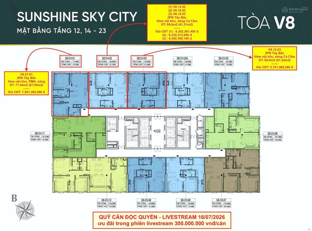 Sunshine sky city căn hộ resort ven sông liền kề phú mỹ hưng quận 7. từ 56 tỷ căn 2pn 2wc