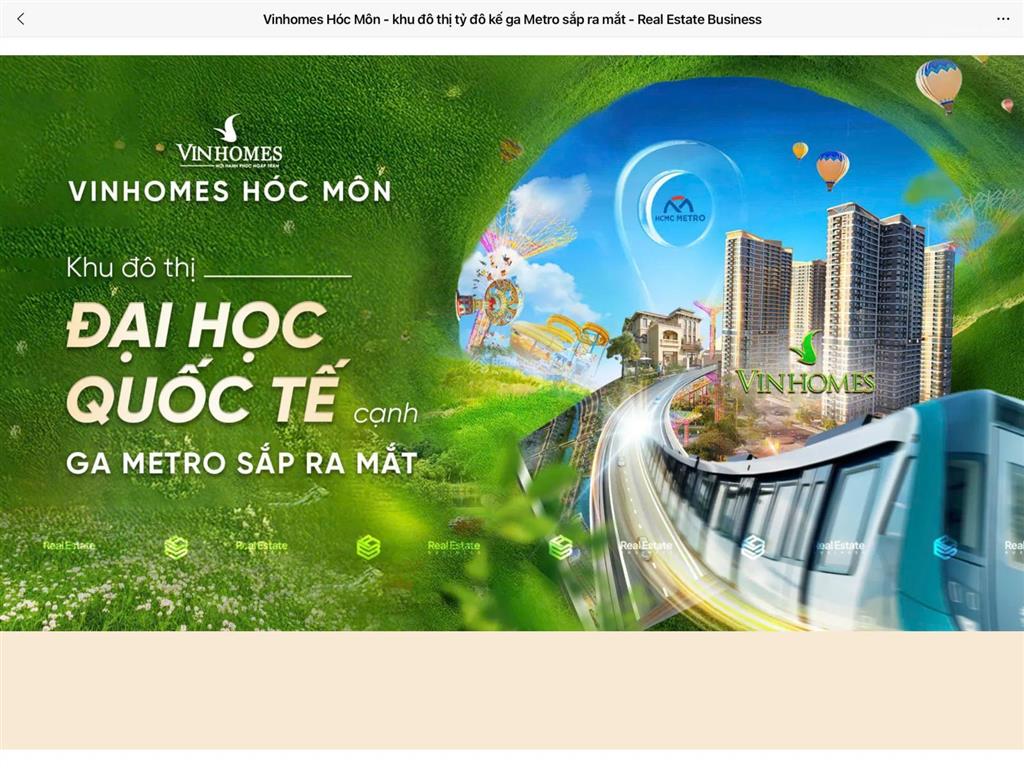 Dự án đô thị đại học quốc tế vinhomes hóc môn.  0587 441 *** nhận bảng giá