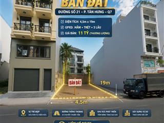 Bán đất đường số 21 p. tân hưng, quận 7