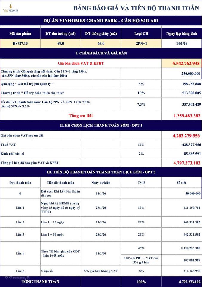 Bán căn 2pn+1 tòa bs7 mặt view trước đông nam , view đẹp, xem được pháo bông