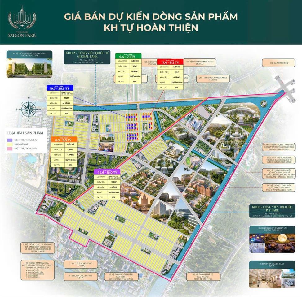 Bán nhà phố liên kế vinhomes saigon park gốc chủ đầu tư