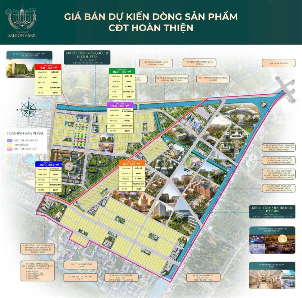 Bán nhà phố liên kế vinhomes saigon park gốc chủ đầu tư