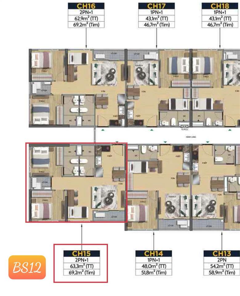 Bán căn 2pn+1 tòa bs12 view đẹp trực diện sông, quảng trường, xem bắn pháo hoa