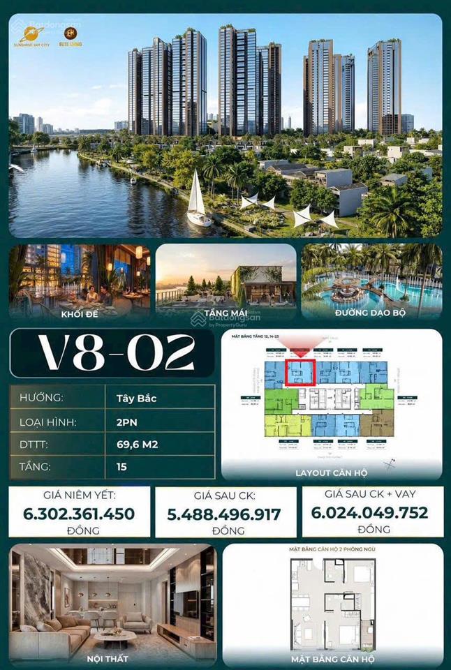 Căn 1pn siêu hiếm tòa v9 sunshine sky city  hàng hiếm khó lấy