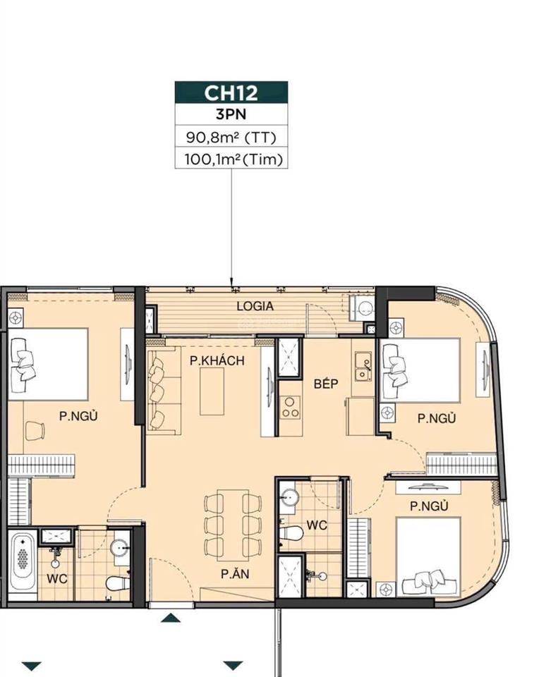 Bán căn 3pn the beverly view sông thơ mộng, mát mẻ, view thoáng không bị chắn