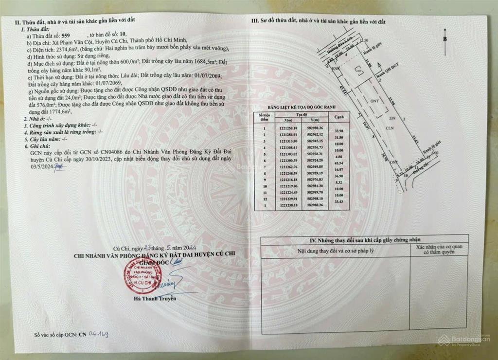 Bán đất tại phố bàu lách, 55 tỷ, 2374 m2, pháp lý đầy đủ, mặt tiền 25m