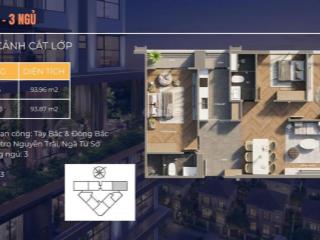 Chỉ còn duy nhất 1 căn 3pn 93.69m2, 89.86tr/m2 tại dự án động lực tower 130 hạ đình  0979 916 ***