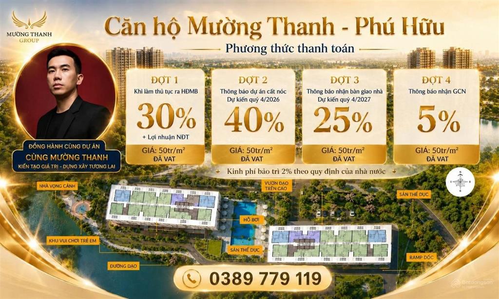 Bán căn hộ chung cư mường thanh phú hữu, giá ưu đãi 3,4 tỷ, 68m², quận 9, hồ chí minh