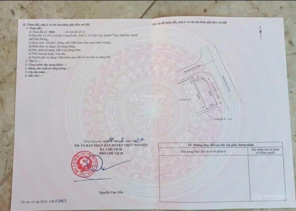 Lô góc đấu giá láng ruốc , ngũ lão, thủy nguyên