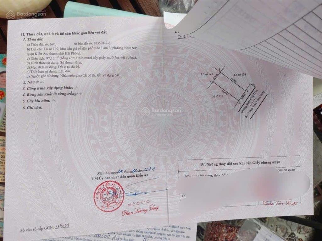 Lô mặt đường thống trực, đấu giá kha lâm 3, kiến an