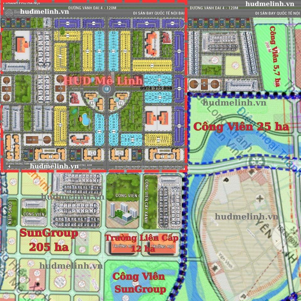 Chính chủ bán biệt thự hud mê linh căn góc dt 415m2.