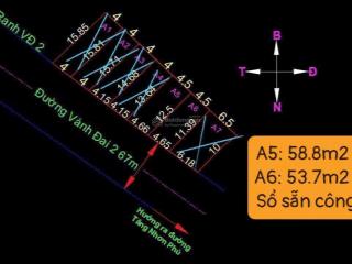 6,9 tỷ lô mặt tiền vành đai 2 siêu hot  tăng nhơn phú  quận 9 4,66 x 12,5 = 58 m2