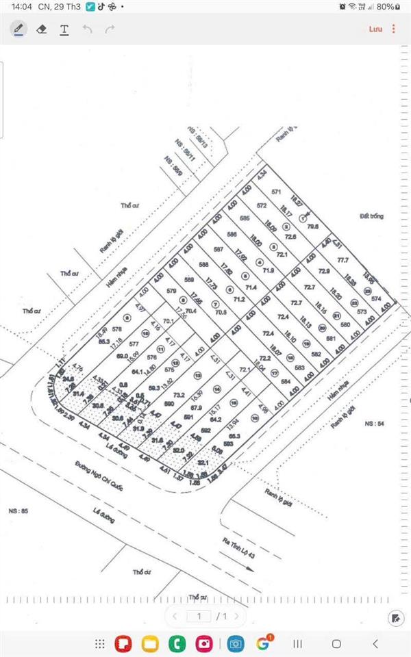 Lô mặt tiền đường ngô chí quốc bình chiếu thủ đức mặt tiền & lô góc 117.1m² 7,7