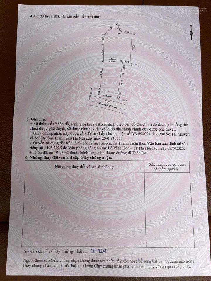 Bán gấp đất tại xã yên bài, ba vì 18 tỷ, 2080 m2 mặt đường nhựa gần khu du lịch khoang xanh