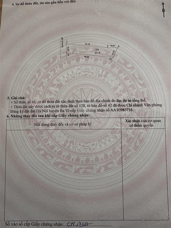 Chính chủ bán đất xã yên bài, ba vì, hà nội, giá 5,22 tỷ, diện tích 522m2