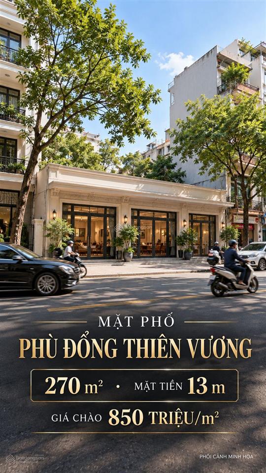 Hiếm mặt phố phù đổng thiên vương quận hai bà trưng có diện tích lớn 270m2, mặt tiền 13m