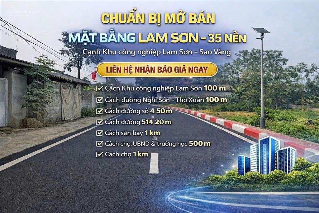 Bán quỹ đất nên đối diện kcn lam sơn  sao vàng