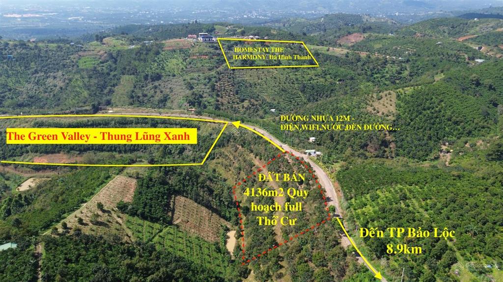 Bán đất hơn 1 triệu/m2 quy hoạch thổ cư cạnh khu nghỉ dưỡng hamony retreat bảo lộc