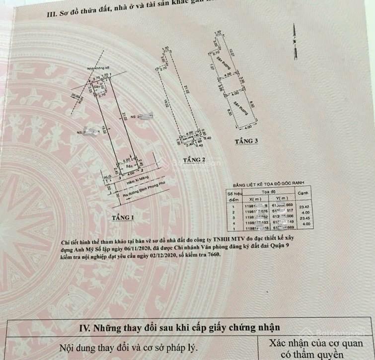 Giá tốt. nhà 3 tầng 93.7m (4x24), hẻm xe né 6m, đường đình phong phú, tăng nhơn phú b, thủ đức