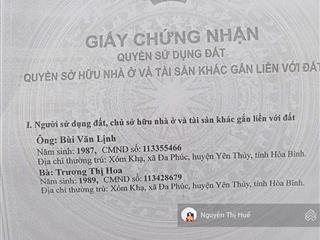 Cứu cọc bán gấp 220 triệu  100m² full thổ cư  đa phúc, yên thuỷ  hòa bình