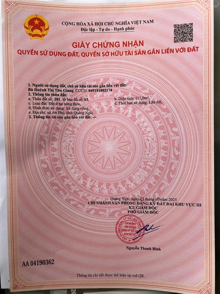 Bán gấp đất 2 mt tại nghĩa trung, tư nghĩa, quảng ngãi, 880 triệu, 112 m2
