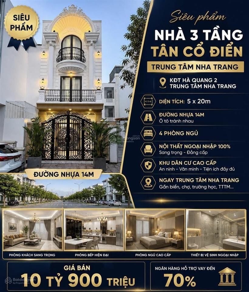 Bán nhà 3 tầng kđt lê hồng phong ii, nam nha trang full nội thất chỉ 10,9 tỷ