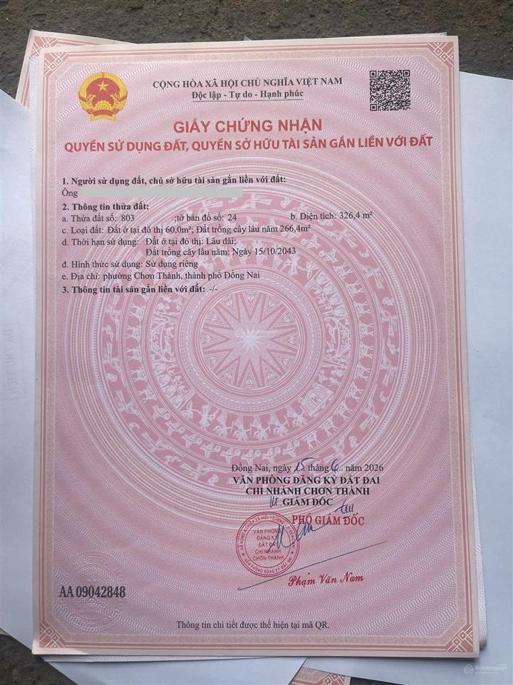 9x36m có thổ cư gần chợ, gần trường