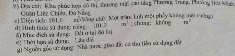 Bán lô mt đường 10m5 trần nguyên đán dt 101m2 sát trục nguyễn sinh sắc